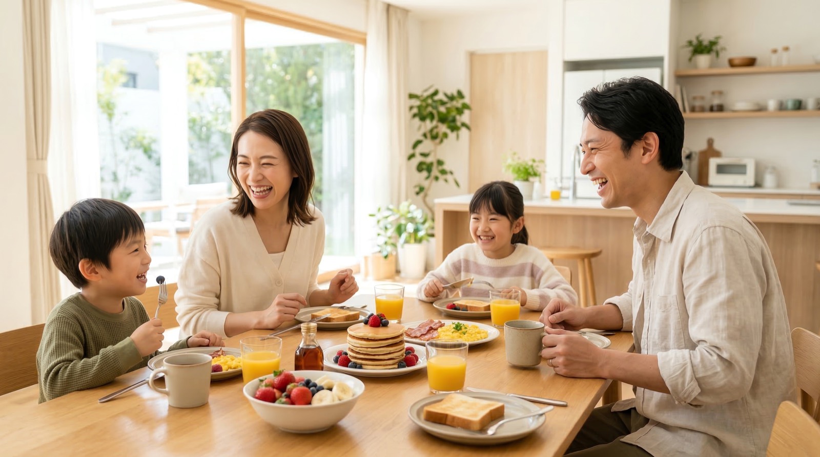 食卓を囲む家族